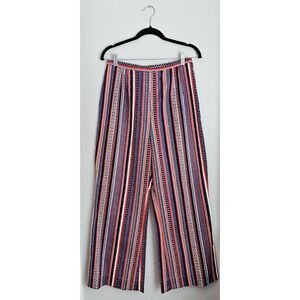 Vintage 60s Red White And Blue Wide Leg Striped Cotton Denim Jeans